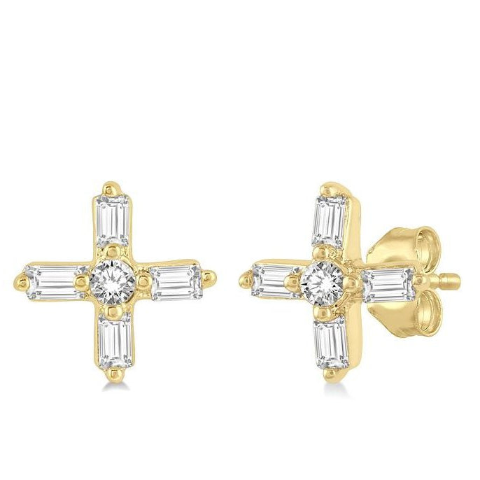 Parkplace Jewelers Cross Petite Baguette Diamond Fashion Earrings 643C8PPTGERYG