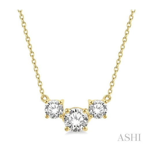 ASHI Round Shape Past Present & Future Diamond Necklace 992HVPPFGNKYG
