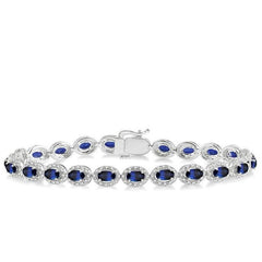 Parkplace Jewelers Oval Shape Gemstone & Halo Diamond Bracelet 76081PPFSSPWG