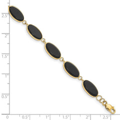 Quality Gold 14k Onyx 7.25in Bracelet XB40