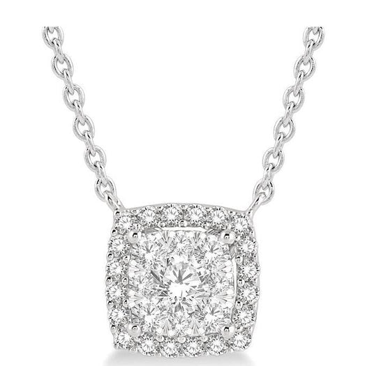 Parkplace Jewelers Cushion Shape Halo Lovebright Essential Diamond Pendant 9966HPPFVNKWG