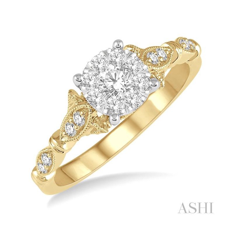 ASHI Round Shape Lovebright Diamond Ring 150E3PPFGYW
