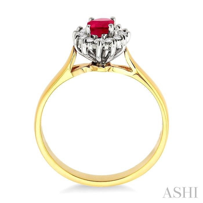 ASHI Oval Shape Gemstone & Halo Diamond Ring 40047PPFXRB
