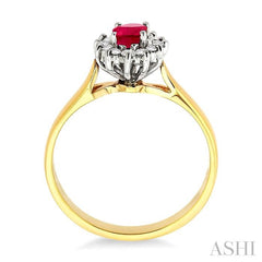 ASHI Oval Shape Gemstone & Halo Diamond Ring 40047PPFXRB
