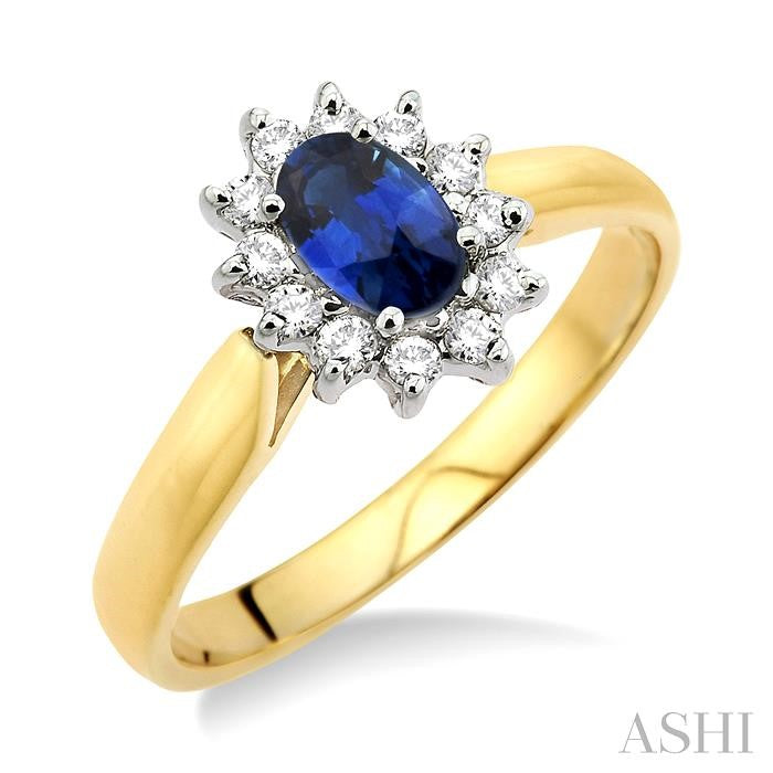 ASHI Oval Shape Gemstone & Halo Diamond Ring 40047PPFXSP