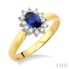 ASHI Oval Shape Gemstone & Halo Diamond Ring 40047PPFXSP