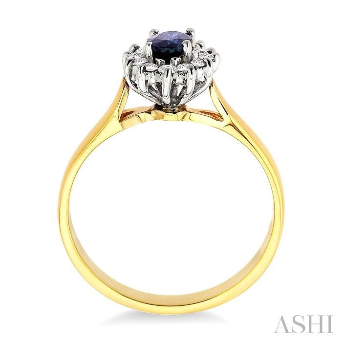 ASHI Oval Shape Gemstone & Halo Diamond Ring 40047PPFXSP