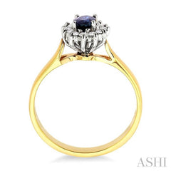 ASHI Oval Shape Gemstone & Halo Diamond Ring 40047PPFXSP