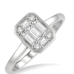 Parkplace Jewelers Emerald Shape Bezel Set Fusion Diamond Ring 110D3PPFGWG