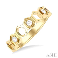 ASHI Stackable Hexagon Shape Diamond Fashion Ring 406A8PPFGYG