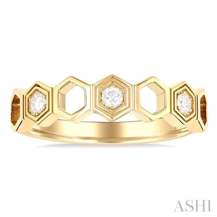 ASHI Stackable Hexagon Shape Diamond Fashion Ring 406A8PPFGYG