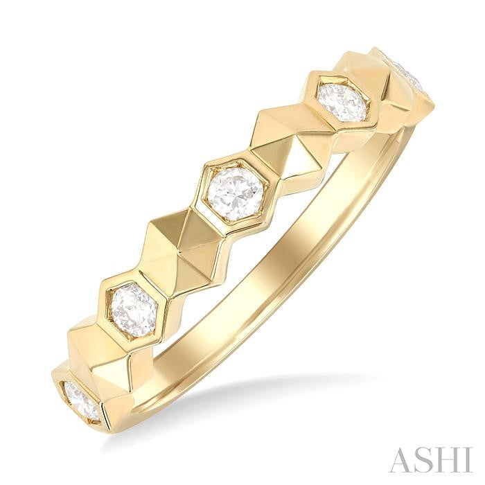 ASHI Stackable Hexagon Shape Diamond Fashion Ring 407A6PPFGYG