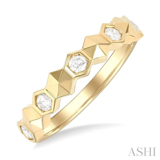ASHI Stackable Hexagon Shape Diamond Fashion Ring 407A6PPFGYG