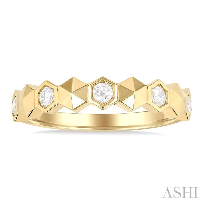 ASHI Stackable Hexagon Shape Diamond Fashion Ring 407A6PPFGYG