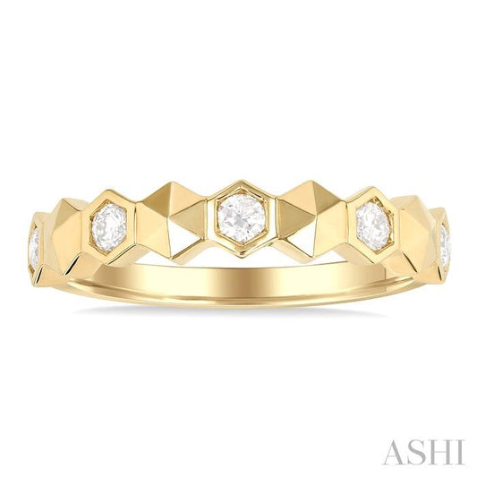 ASHI Stackable Hexagon Shape Diamond Fashion Ring 407A6PPFGYG