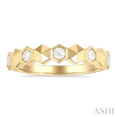 ASHI Stackable Hexagon Shape Diamond Fashion Ring 407A6PPFGYG