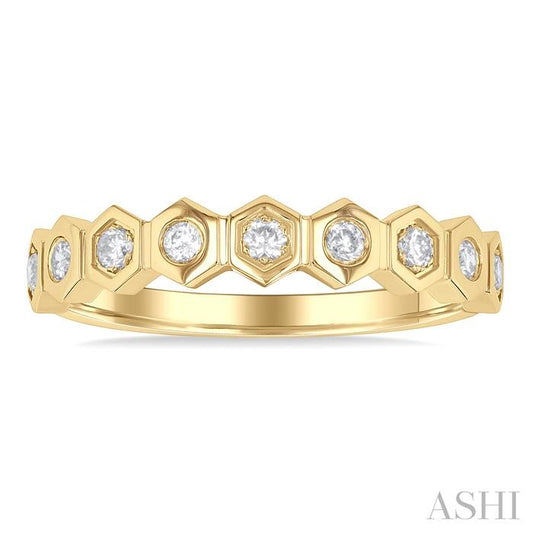 ASHI Stackable Hexagon Shape Diamond Fashion Ring 408A7PPFGYG