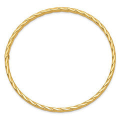 Quality Gold 14K 4mm Textured Twist Slip-on Bangle DB651