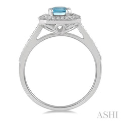 ASHI Emerald Shape Gemstone & Diamond Ring 41137PPFGAQWG