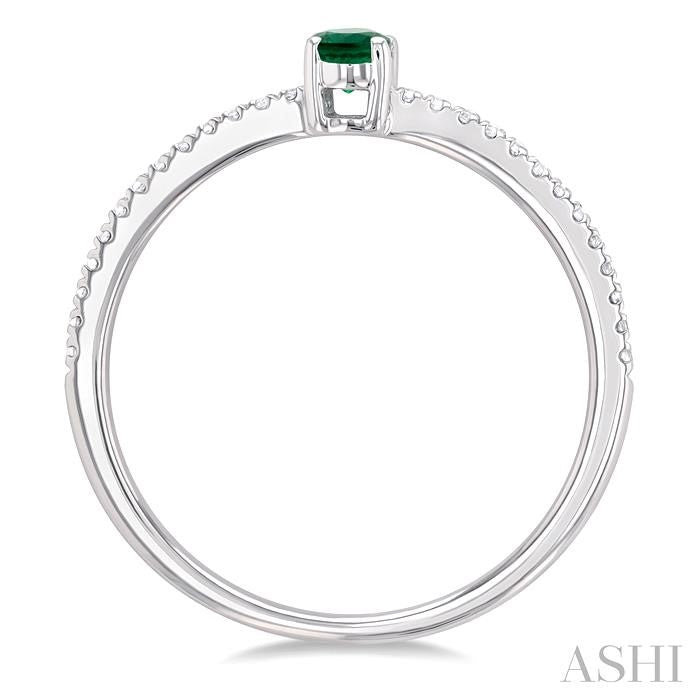 ASHI Oval Shape Gemstone & Petite Diamond Fashion Ring 41238PPTSEMWG