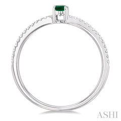 ASHI Oval Shape Gemstone & Petite Diamond Fashion Ring 41238PPTSEMWG