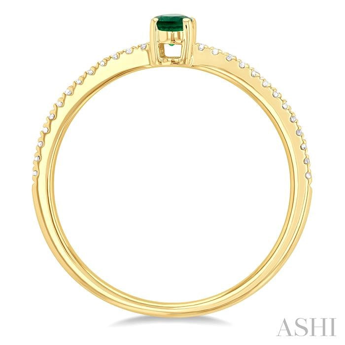 ASHI Oval Shape Gemstone & Petite Diamond Fashion Ring 41238PPTSEMYG