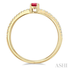 ASHI Oval Shape Gemstone & Petite Diamond Fashion Ring 41238PPTSRBYG