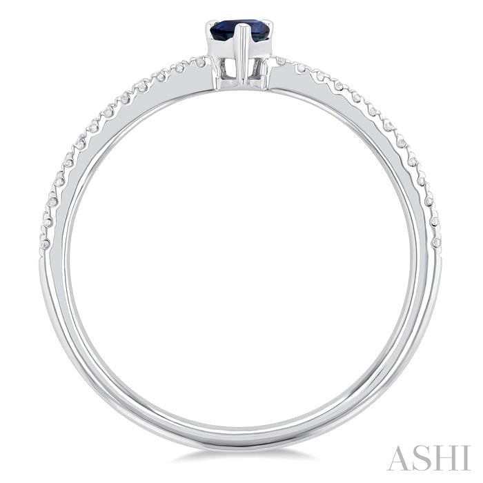ASHI Pear Shape Gemstone & Petite Diamond Fashion Ring 41248PPTSSPWG