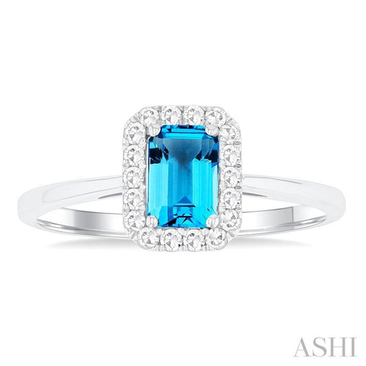 ASHI Emerald Shape Gemstone & Halo Diamond Ring 41278PPFGBTWG-OC