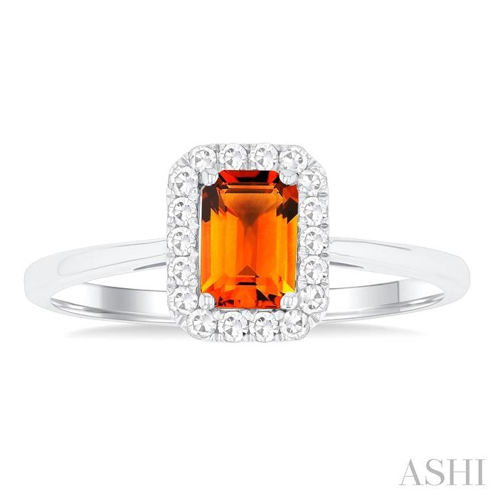 ASHI Emerald Shape Gemstone & Halo Diamond Ring 41278PPFGCTWG-OC