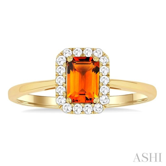 ASHI Emerald Shape Gemstone & Halo Diamond Ring 41278PPFGCTYG-OC