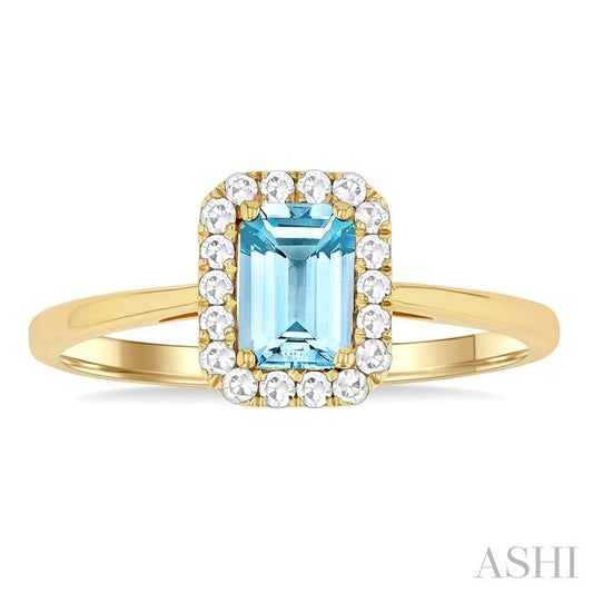 ASHI Emerald Shape Gemstone & Halo Diamond Ring 41278PPTGAQYG-OC