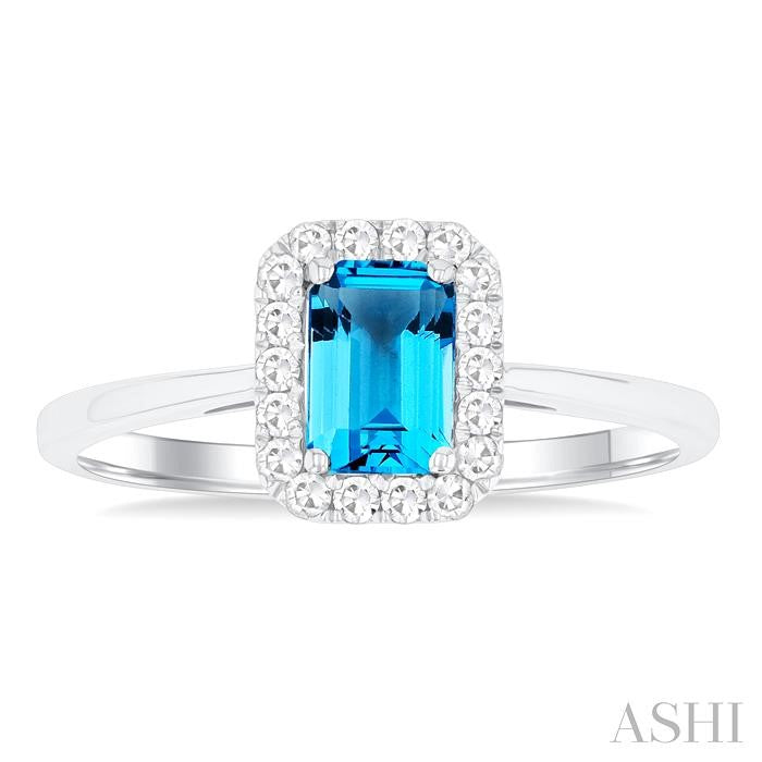 ASHI Emerald Shape Gemstone & Halo Diamond Ring 41278PPTGBTWG-OC