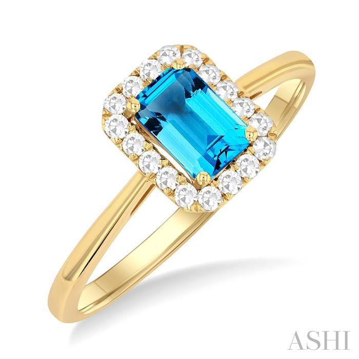 ASHI Emerald Shape Gemstone & Halo Diamond Ring 41278PPTGBTYG-OC