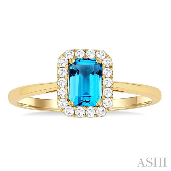 ASHI Emerald Shape Gemstone & Halo Diamond Ring 41278PPTGBTYG-OC