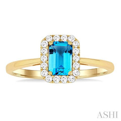 ASHI Emerald Shape Gemstone & Halo Diamond Ring 41278PPTGBTYG-OC