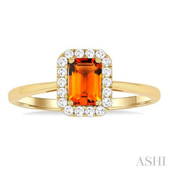 ASHI Emerald Shape Gemstone & Halo Diamond Ring 41278PPTGCTYG-OC