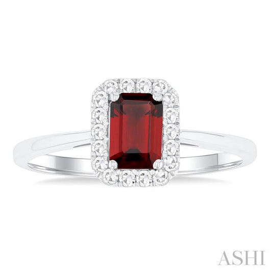 ASHI Emerald Shape Gemstone & Halo Diamond Ring 41278PPTGGTWG-OC
