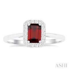 ASHI Emerald Shape Gemstone & Halo Diamond Ring 41278PPTGGTWG-OC