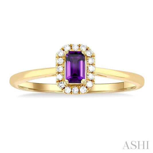 ASHI Emerald Shape Gemstone & Halo Diamond Ring 41279PPFSAMYG-OC