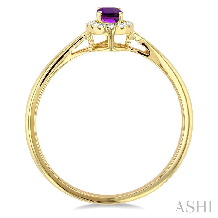 ASHI Oval Shape Gemstone & Halo Diamond Ring 41279PPFSAMYG-OV