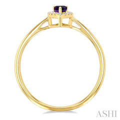 ASHI Pear Shape Gemstone & Halo Diamond Ring 41279PPFSAMYG-PR