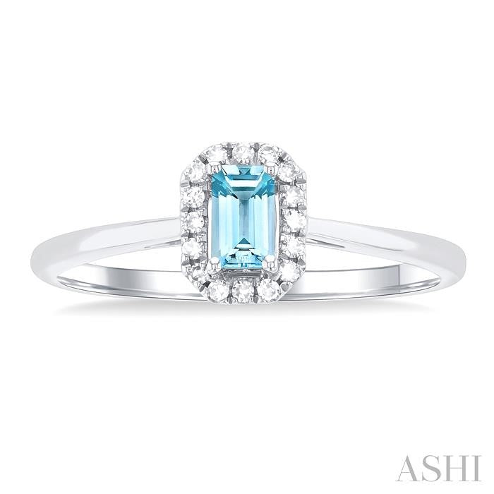 ASHI Emerald Shape Gemstone & Halo Diamond Ring 41279PPFSAQWG-OC