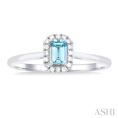 ASHI Emerald Shape Gemstone & Halo Diamond Ring 41279PPFSAQWG-OC