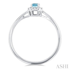 ASHI Emerald Shape Gemstone & Halo Diamond Ring 41279PPFSAQWG-OC