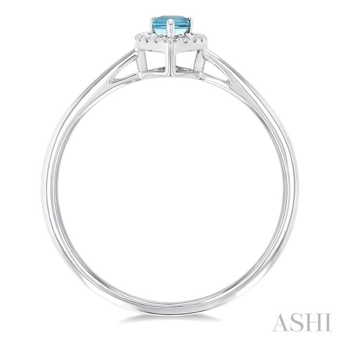 ASHI Pear Shape Gemstone & Halo Diamond Ring 41279PPFSAQWG-PR