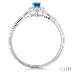 ASHI Oval Shape Gemstone & Halo Diamond Ring 41279PPFSBTWG-OV
