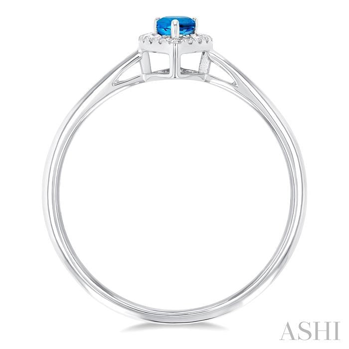 ASHI Pear Shape Gemstone & Halo Diamond Ring 41279PPFSBTWG-PR