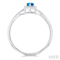 ASHI Pear Shape Gemstone & Halo Diamond Ring 41279PPFSBTWG-PR