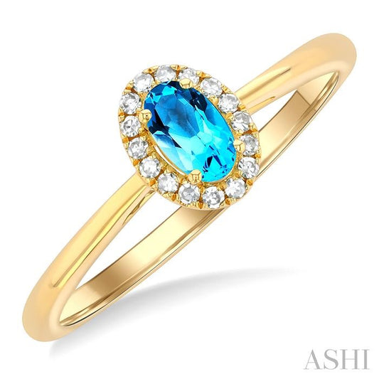 ASHI Oval Shape Gemstone & Halo Diamond Ring 41279PPFSBTYG-OV
